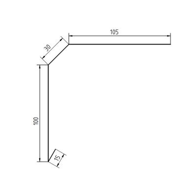 Pas nadrynnowy łamany długi na dach płaski ( gont / papa / balkon / taras ) - dł. 2mb
